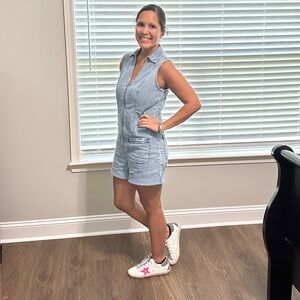 Light Blue Denim Romper